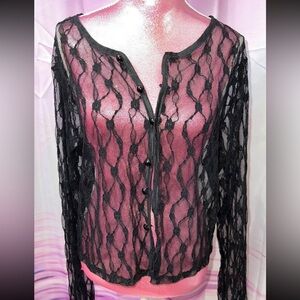 emo/goth mesh flowers cardigan